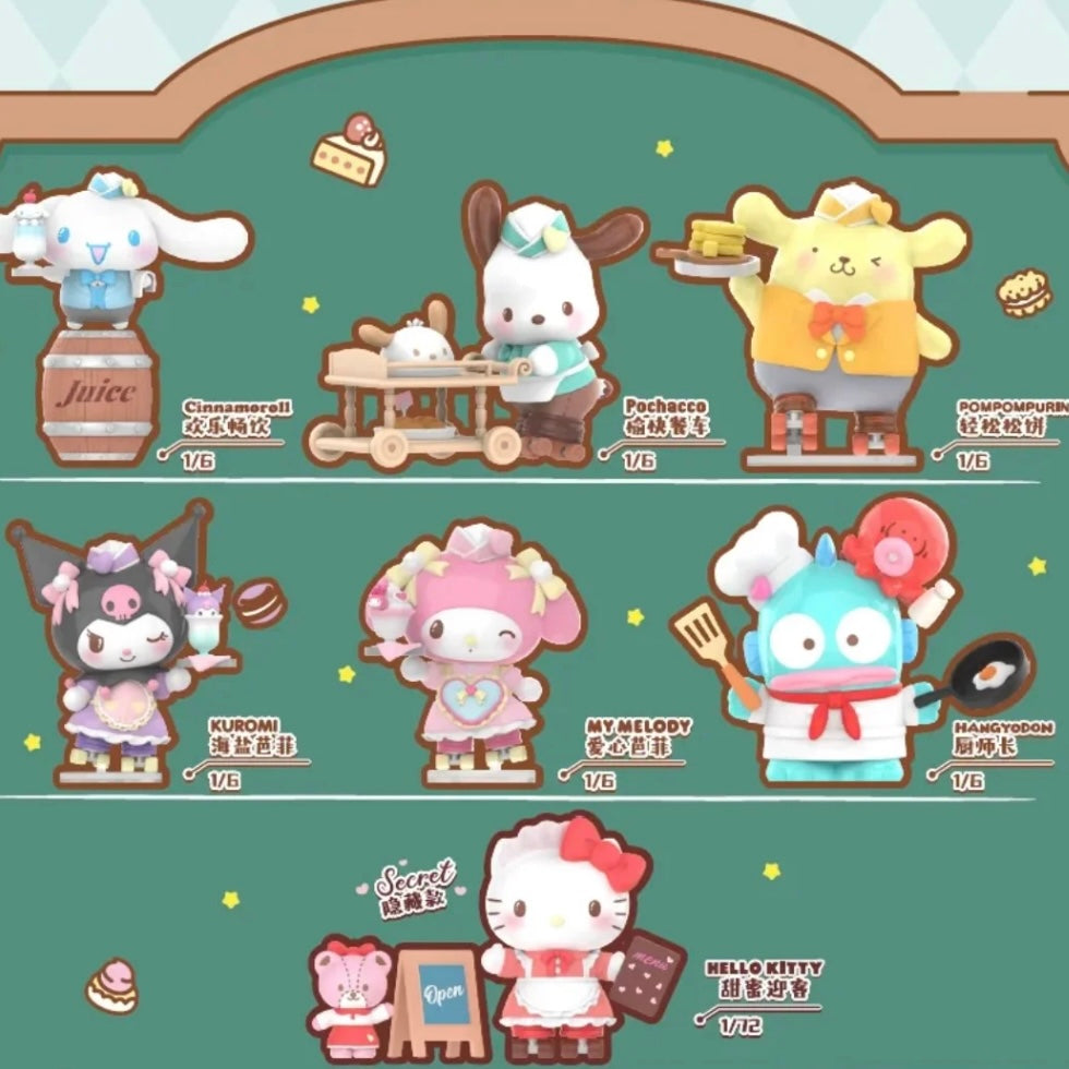 Sanrio characters Roller Skating Restaurant Series Figures Blind Box