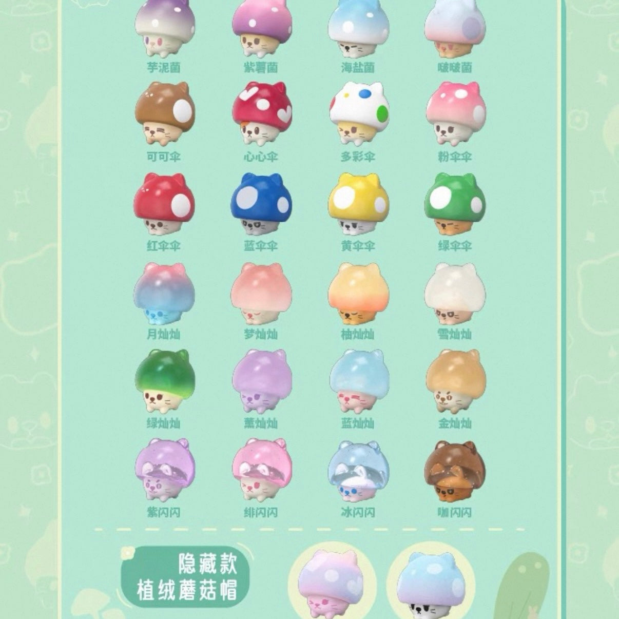 Mushroom Cat Mini Bean Series Blind Bag