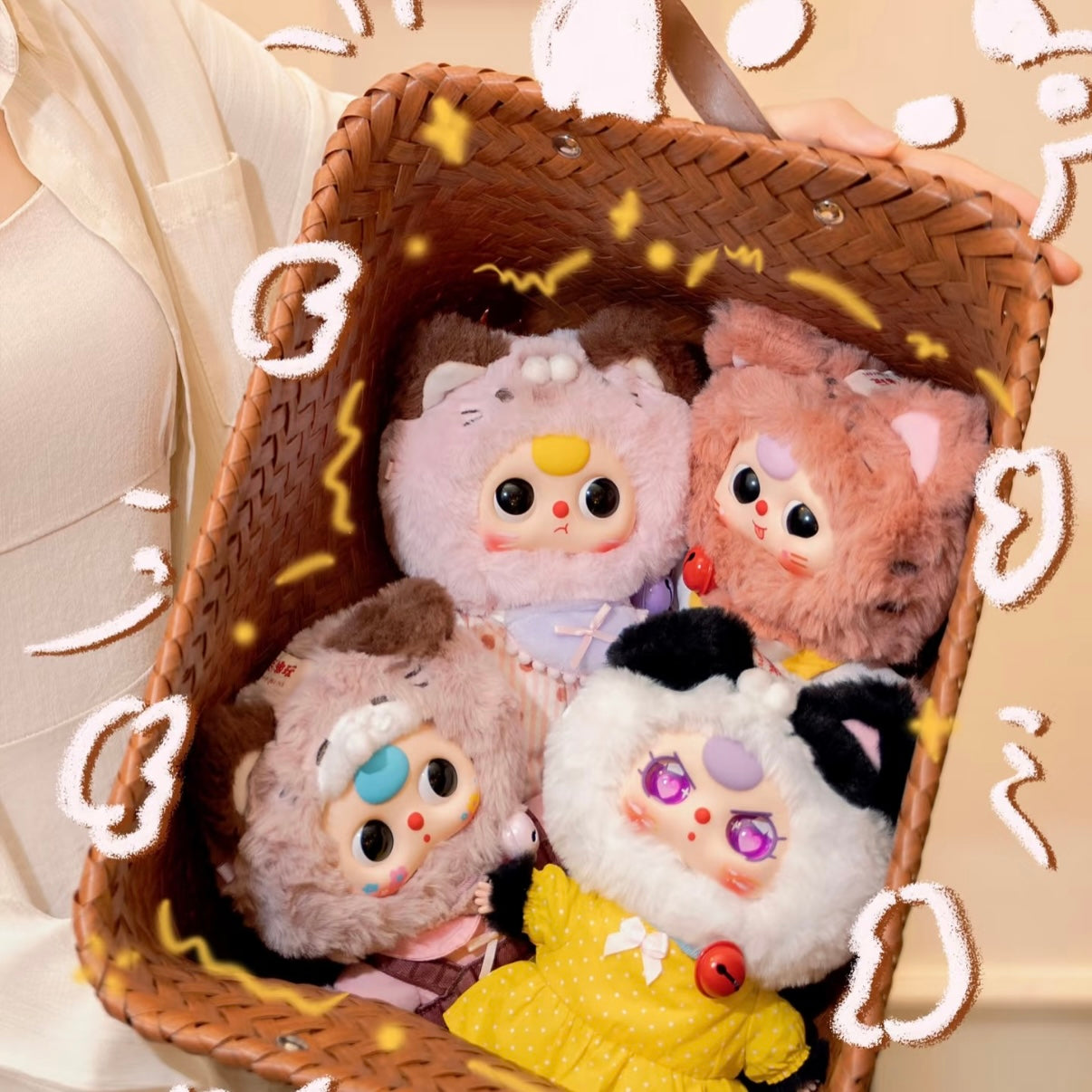 Baby Three-Cat Wardrobe Plush Blind Box
