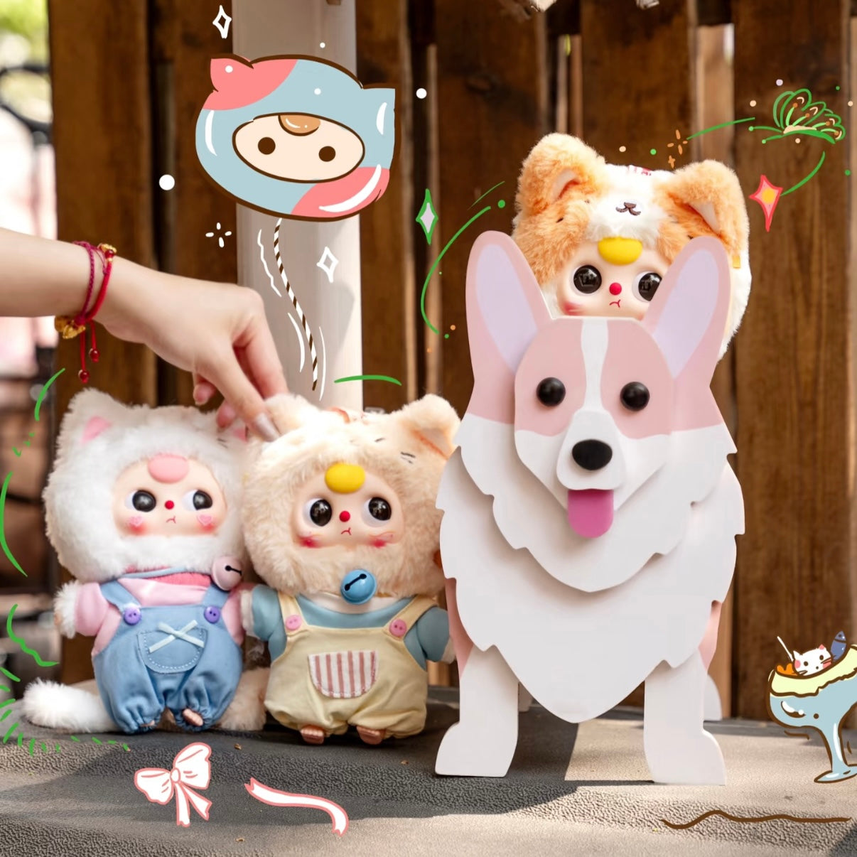 Baby Three-Cat Wardrobe Plush Blind Box