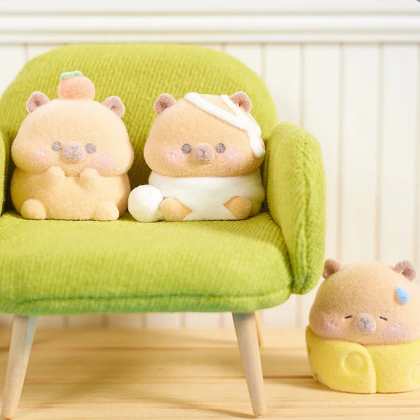 【4bags】Capybara Flocking Mini Bean Series Blind Box