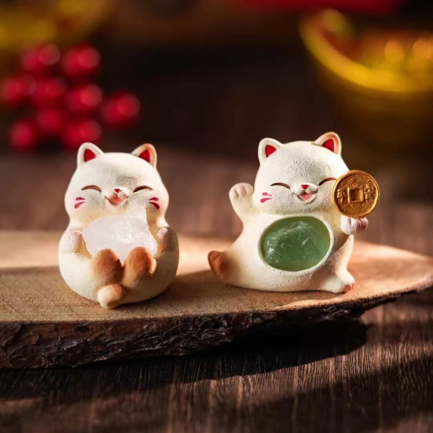 【2boxes】Lucky Cat Crystal Fragrant Stone Blind Box