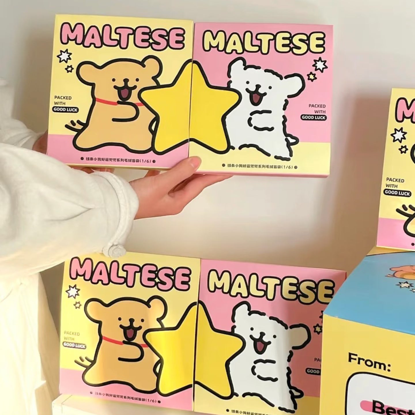 Maltese Packed with Luck Series Plush Pendant