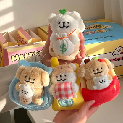 Maltese Packed with Luck Series Plush Pendant