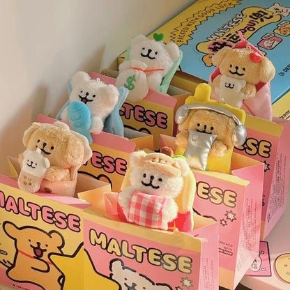 Maltese Packed with Luck Series Plush Pendant