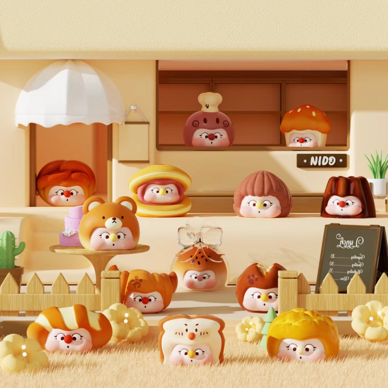 【3boxes】Timid Nido DunDun Bakery Series Mini Bean Blind Box