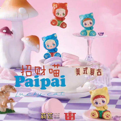【4boxes】Paipai Lucky Cat Mini Bean Blind Box
