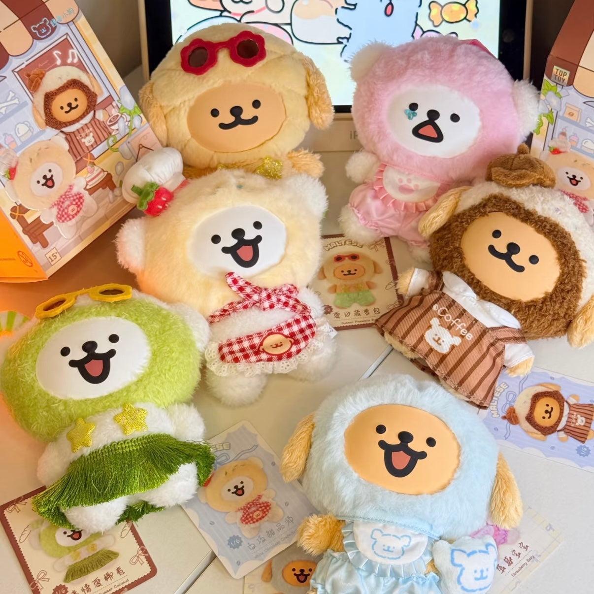 Maltese Colorful Daily Life Series Plush Pendant Blind Box